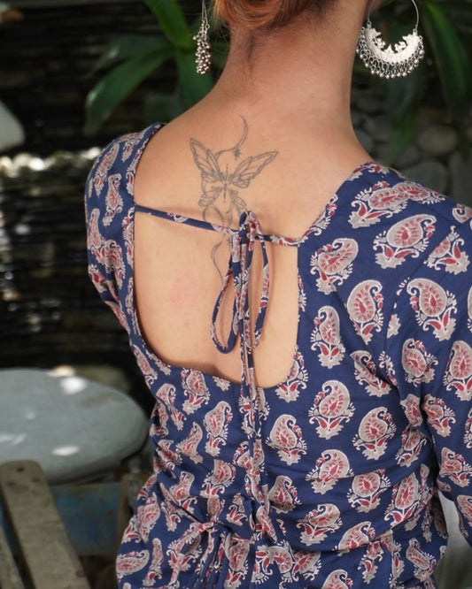 KHUSHI DEEP BACK SLEEVED KURTI