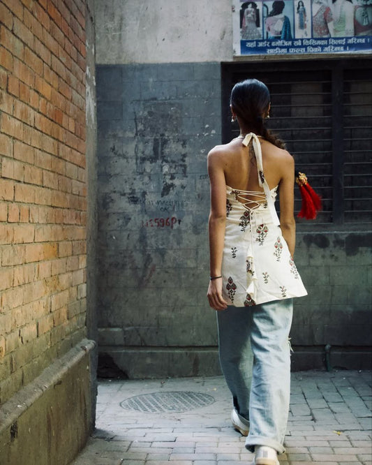 SIMRAN HALTER NECK KURTI